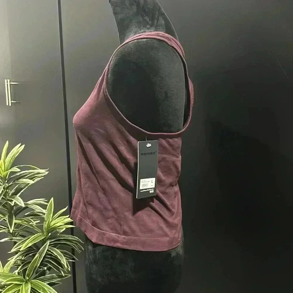 90° By Reflex Athletic scoop neck racerback crop tank top, winetasting combo - L - Picture 3 of 9